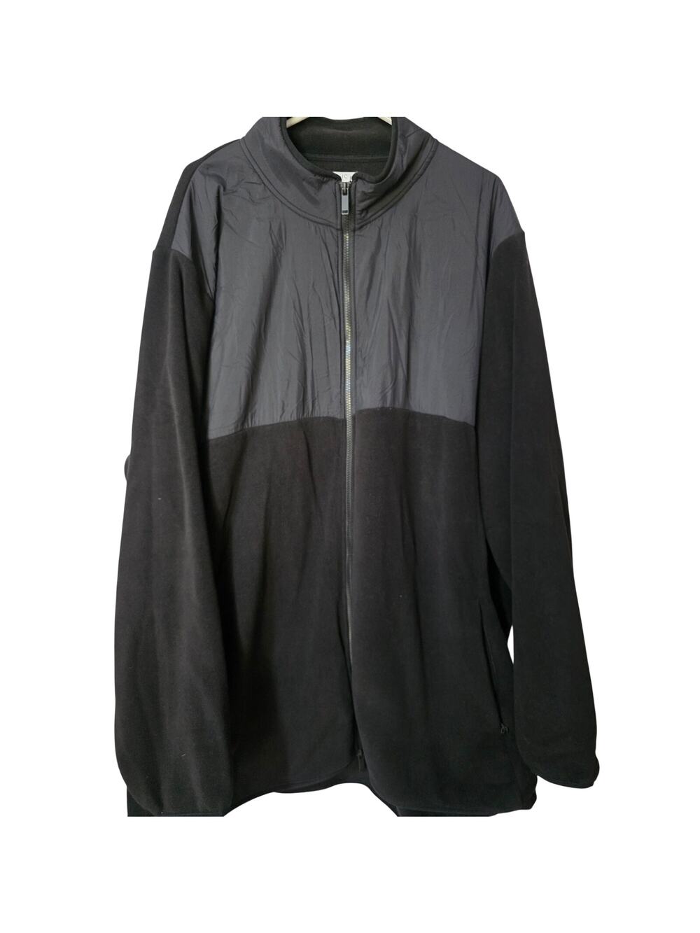 Stylus Size 4XL Men's Black Zip Fleece Jacket with Zip Pockets